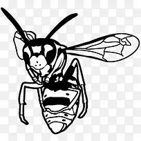 黑色蜜蜂剪影黑白画