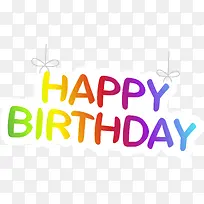 彩色英文生日快乐艺术字