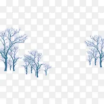 冬日雪山树木场景