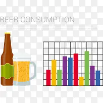 啤酒消费量信息图表PPT矢量图