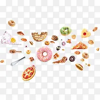 甜甜圈披萨小食物合集