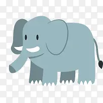 卡通扁平化大象动物png