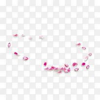粉色旋转圆环花瓣漂浮素材
