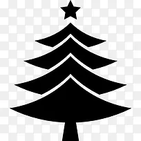 圣诞树顶上的一个明星图标