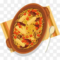 卡通热干面矢量图