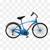 矢量蓝色自行车山地车