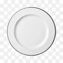 白色的餐具碟子俯视图
