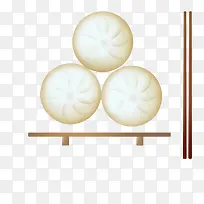 手绘矢量馒头