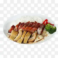 白切鸡烧鸭双拼饭