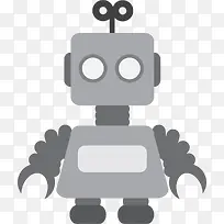 灰色扁平卡通机器人