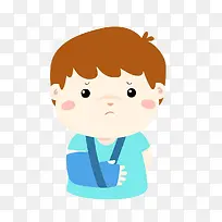 摔伤手的男孩