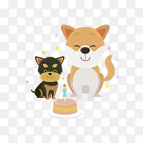 小狗的一岁生日蛋糕