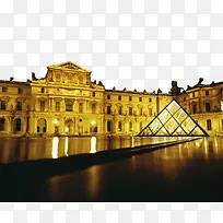 复古辉煌建筑巴黎卢浮宫免抠图