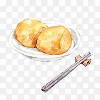 手绘炸馒头