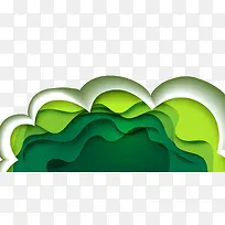绿色波浪水彩画背景图