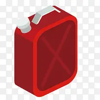 红色卡通设计汽油桶