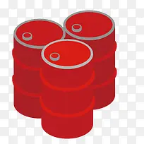 红色卡通汽油桶设计