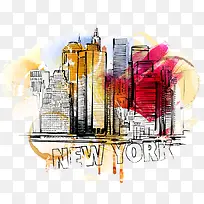 矢量纽约城市插画