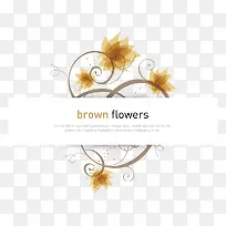 矢量褐色的花框插图