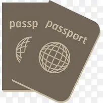 咖啡色卡通护照