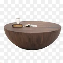 圆形棕色咖啡桌子