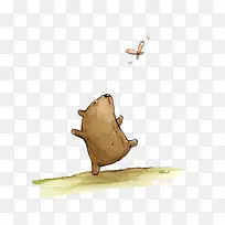 小熊追蝴蝶