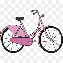 粉红色手绘女士单车