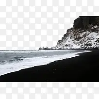 冰岛景区黑沙滩