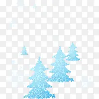 矢量雪景圣诞树元素