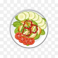 卡通西红柿蔬菜沙拉