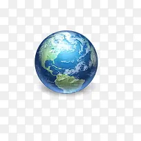蓝色圆形地球模型