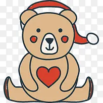 爱心圣诞小熊