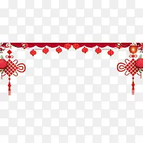 春节红幕布灯笼psd分层图