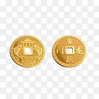 古代钱币形状金币