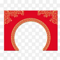 中国风花纹拱门