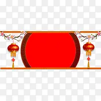 红色背景新年灯笼装饰PNG