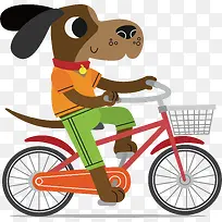 骑自行车的小狗