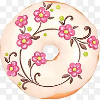 米色花朵甜甜圈