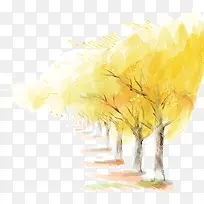 漂亮金色树木