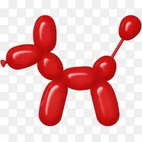 红色的卡通气球狗