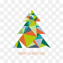 创意三角拼接圣诞树矢量素材