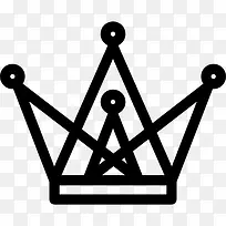 王冠由三角形和圆形轮廓图标