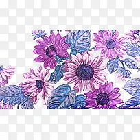 手绘紫色太阳花