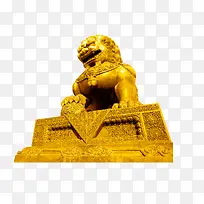 金色石头狮子