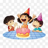 正在过生日的小孩