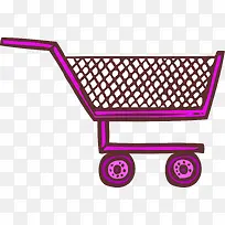 紫色购物车推车