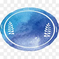 矢量创意设计横向椭圆形水彩图像