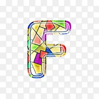 彩色玻璃字母F