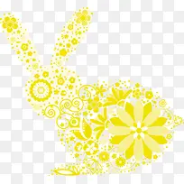 兔子 花纹 拼接 矢量图