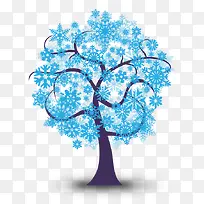 手绘蓝色的创意树
